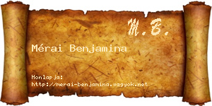 Mérai Benjamina névjegykártya